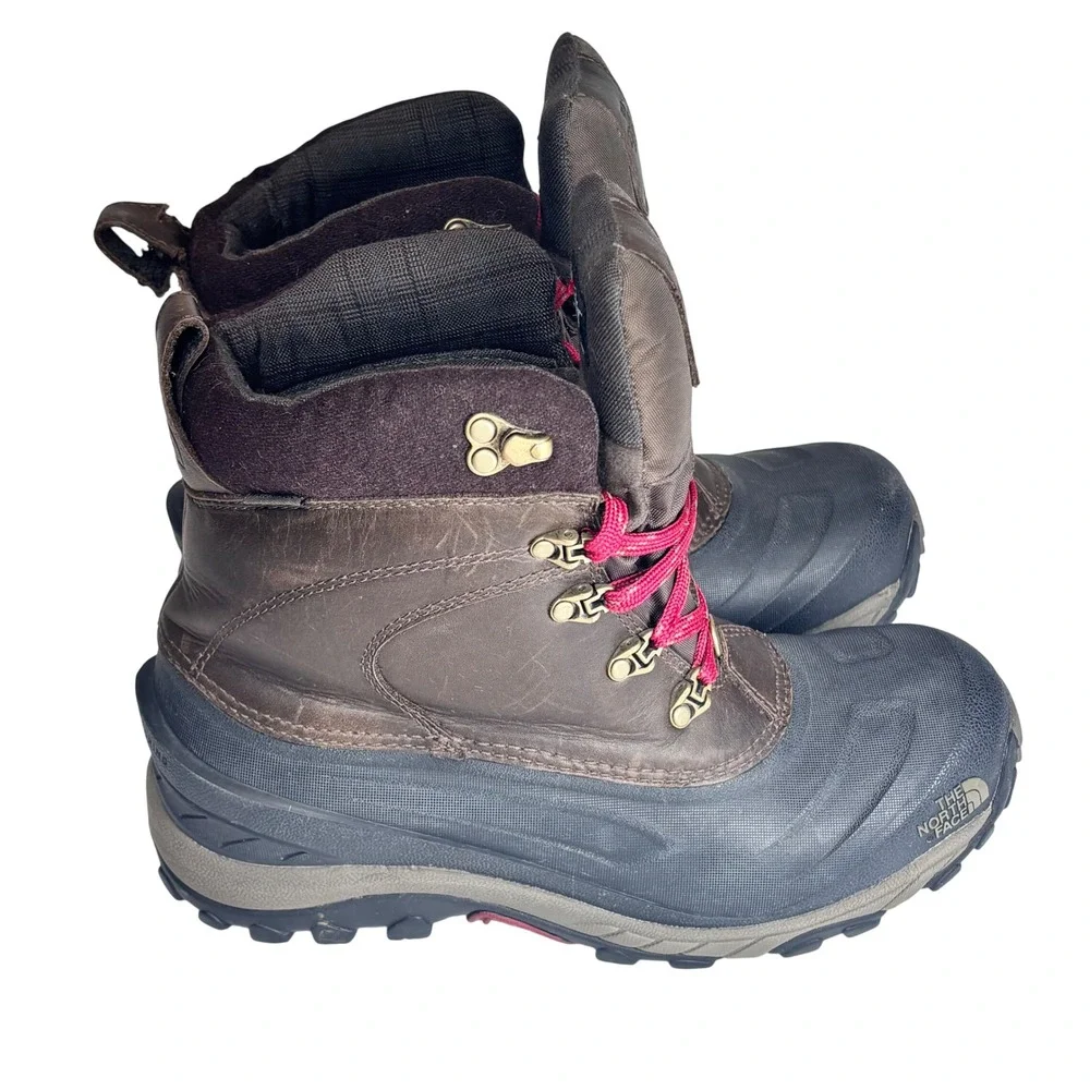 The North Face‎ Chilkat II Snow Boots Brown Leather Waterproof Insulated Mens 10